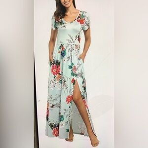 COMILA SLEEVELESS FLORAL PRINT DRESS TANK LONG MAXI GREEN MULTI WOMENS SIZE XL